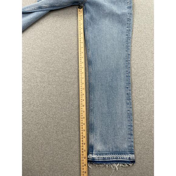 Abercrombie & Fitch Curve Love Ankle Straight Jeans 26 / 2 Long Hi Rise Fray Hem - Picture 12 of 16